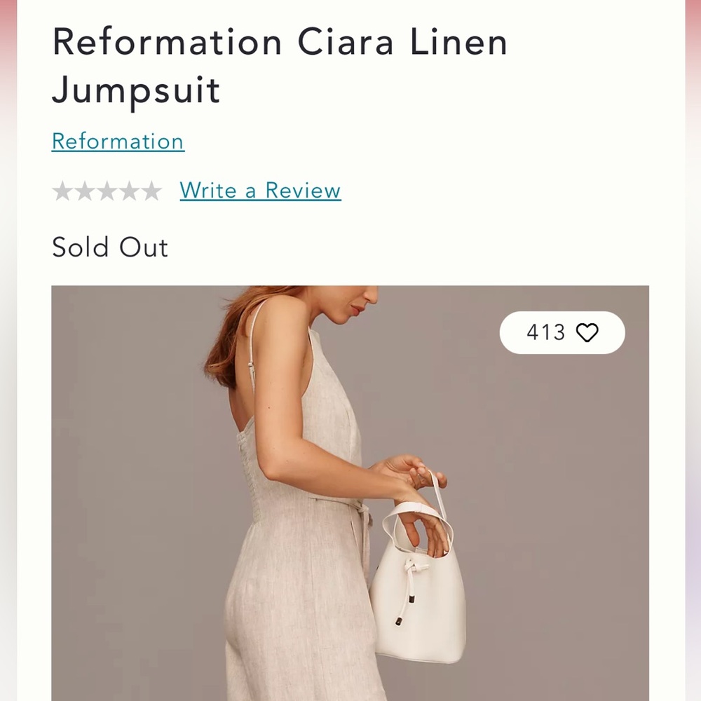 NWT Reformation Ciara Linen Jumpsuit - Picture 5 of 7